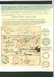 1829 (16.11) Folded letter sheet sent from London to Poona, India and ...