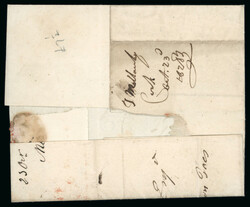 1825-29 The Cashel Mail: Three folded entires sent from Cork to ...
