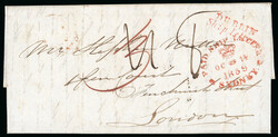 1839 (October 14th) Folded cover sent from Sydney, Australia via ...