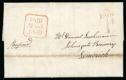 1840 (31.5) Prepaid folded entire from Dublin to St.Johnsgate Brewery ...