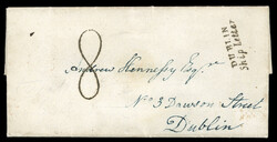1843 (30.5) Folded entire from Barbados to Dublin, showing the all-in ...