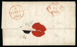 1831 (11.5) Folded entire sent from Enniskerry, Co. Wicklow to ...