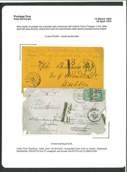 1863-1875 Uniform 1d and 1s Post Due mkgs in black on three covers, ...