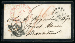 Antrim: 1855 (17.4) Unpaid mourning envelope from Belfast to ...