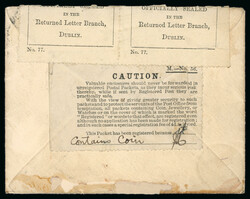 Cork: 1901 Embossed envelope from Turner's Hotel Cork to Paris, ...