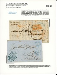 Cork - Queenstown: 1853 (12.6) Folded entire from Port Louis, ...