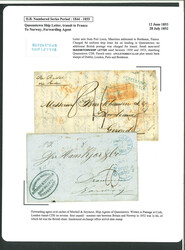 Cork - Queenstown: 1853 (12.6) Folded entire from Port Louis, ...