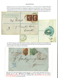 1868-78 Two registered covers including folded entire dated 1868 from ...