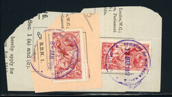 1917 Registry of Business, Dublin violet datestamps, tying GB ...