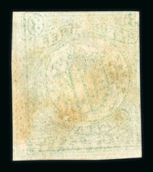 1865-67 Fenian Issue: 3c green, unused, close to clear margins, ...