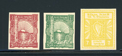 1922 O'Loughlin, Murphy &amp; Boland: 1/2d red and green, 7d lemon, ...