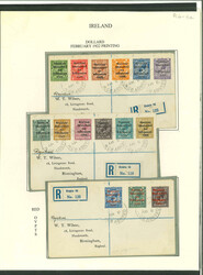 1/2d to 1s complete set of eight, plus red overprint set of three, ...