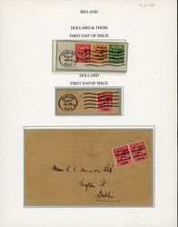 1d scarlet, horizontal pair, on cover from Cork to Dublin, tied by ...