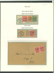 1d scarlet, horizontal pair, on cover from Cork to Dublin, tied by ...