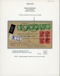 1/2d to 9d, a selection of various values on seven covers or cards, ...
