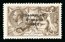 2s6d chocolate-brown, mint single showing "missing accent" variety, ...