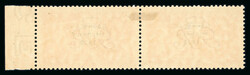 5s rose red, mint horizontal pair, right stamp showing "reversed ...