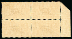 2s6d chocolate, mint and mint nh left sheet marginal block of four, ...