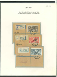 2s6d chocolate-brown, 5s rose red and 10s dull grey blue, complete ...