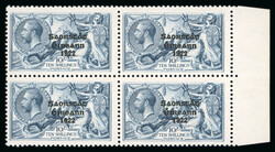 10s dull grey blue, mint nh right sheet marginal block of four, from ...