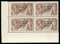 2s6d chocolate, mint and mint nh, bottom left corner sheet marginal ...