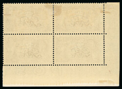 2s6d chocolate, mint and mint nh, bottom left corner sheet marginal ...