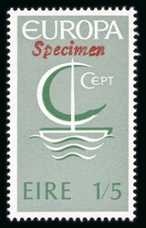 1966 Europa mint nh set of two, overprinted Specimen in black and red ...