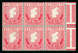 1931-40 SE 1d carmine, mint nh booklet panes of six, showing normal ...
