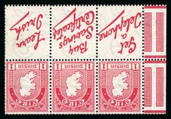 1931-40 SE 1d carmine, mint nh booklet panes of three each with ...
