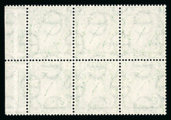 1940-75 E 1/2d green, mint nh booklet panes of six, showing normal ...