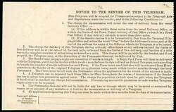 1922 Telegram Form: George V unused 1s green, embossed George V, text ...