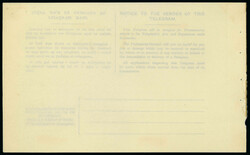 1924 Telegram Form: Unused 1s blue, embossed Irish Harp, text printed ...