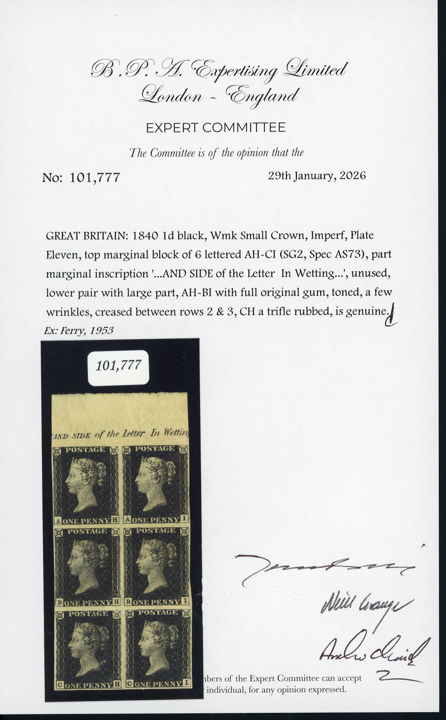 Image 2 for lot number 20054 for David Feldman S.A. - The Tomasini Collection of Classic Great Britain - Part I