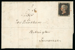 1840 1d Black, Plate 2, JI. Intense shade, fresh, four margins, on ...