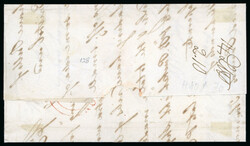 1840 1d Black, Plate 1b, horizontal strip of four DG–DJ. Fresh, ...