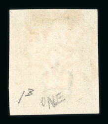 1840 1d Black, Plate 1b, RE, State 2 with burr rubs (NE of ONE nearly ...
