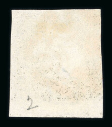 1840 1d Black, Plate 2, TB. Four margins, crisp clear red Maltese ...