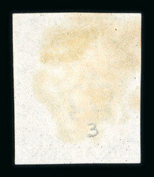 1840 1d Black, Plate 3, EG. Four margins, clear, almost complete red ...