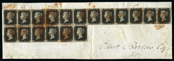 The Largest Recorded Used Block of Plate 6The legendary 1840 1d Black ...