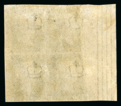 A marvellous left mint sheet marginal block of four1840 1d Black, ...