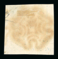 1840 2d Blue, Plate 2, TA, bright fresh corner marginal (with part of ...