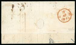 1845 (2 Apr) Cover to New York, bearing 1841 2d Blue, Plate 3, ...