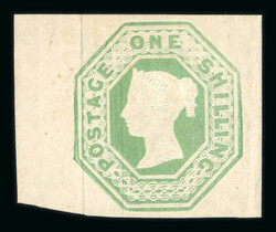1847–54 1s Pale Green, Die 2 Fresh Mint with Exceptional Margins ...