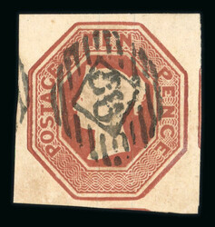 1847-54 10d brown with four very large margins used with London ...