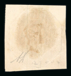 1847-54 10d brown with four very large margins used with London ...