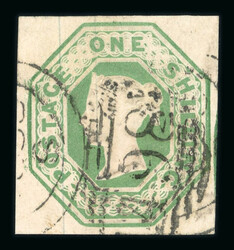 1847–54 Small Used Group, comprising three 1s Green and three 6d ...