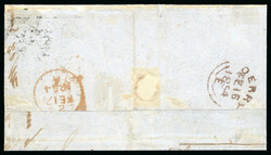1854 (16 Feb) Wrapper from Derry, Ireland, to Philadelphia, USA, ...