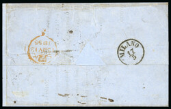 1856 (12 May) Wrapper from Leeds to Italy, bearing 1847–54 6d Dull ...