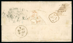 1856 (5 Jun) Wrapper from Belfast, Ireland, to Cincinnati, USA, ...