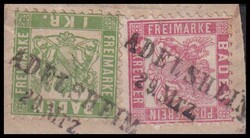 "Adelsheim" L2 sehr klar auf Bfst. 3 Kr. rosa in MiF mit 1 KR ...